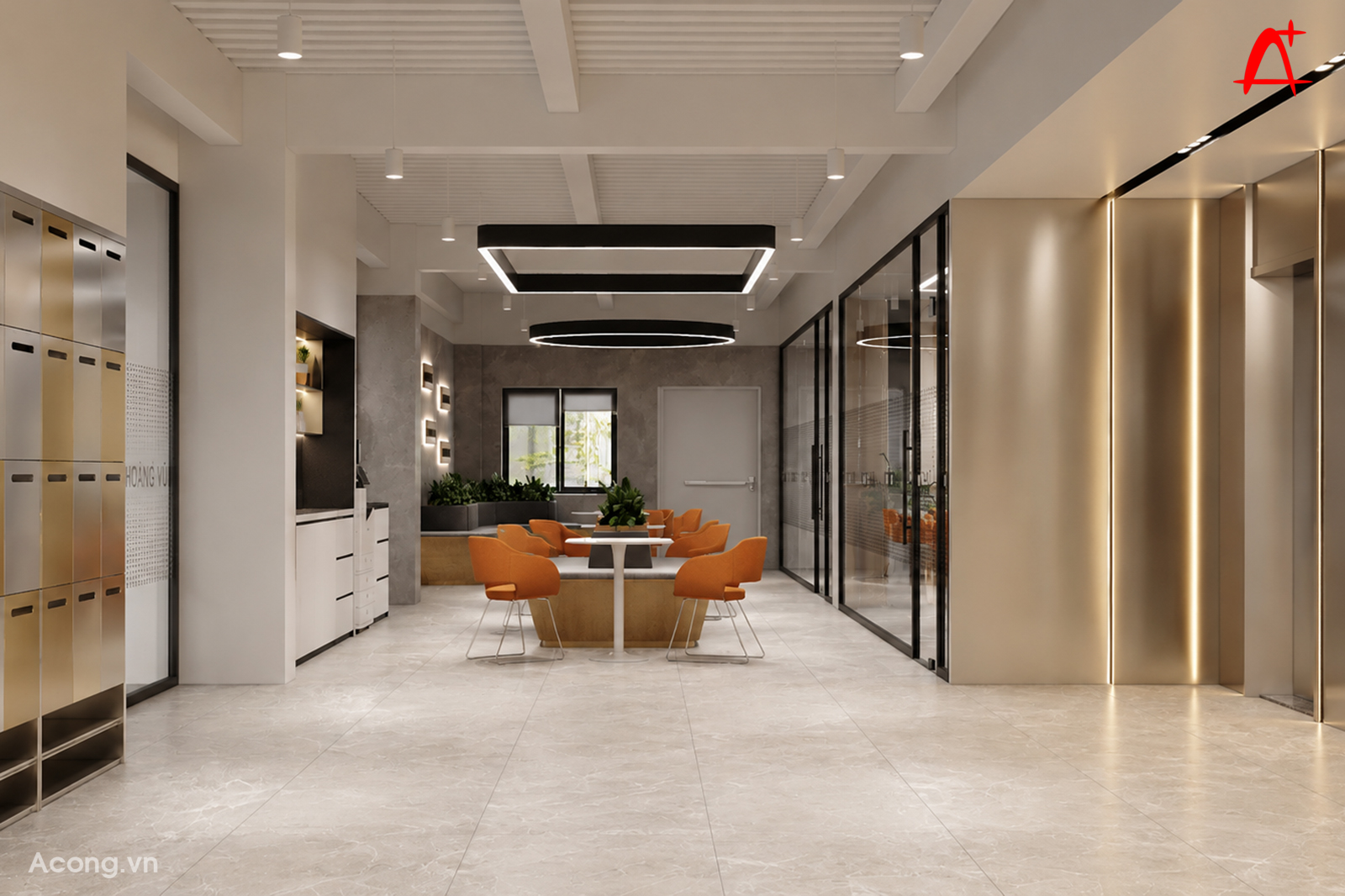 Sảnh tầng văn phòng Công ty Inox Hoàng Vũ- khu pantry